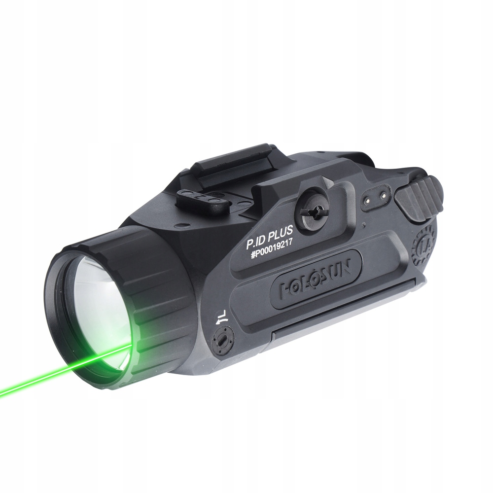 Holosun Taktyczna latarka na broń Plus 20 000 cd Zielony laser Czarna