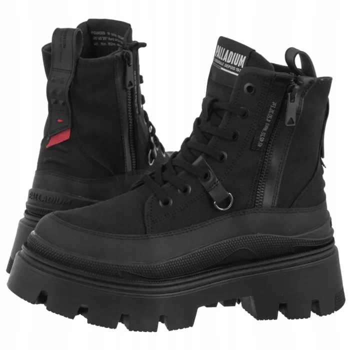 Dámské boty Trapery Palladium Pallasquad Zip Tx Black 99532 Černé