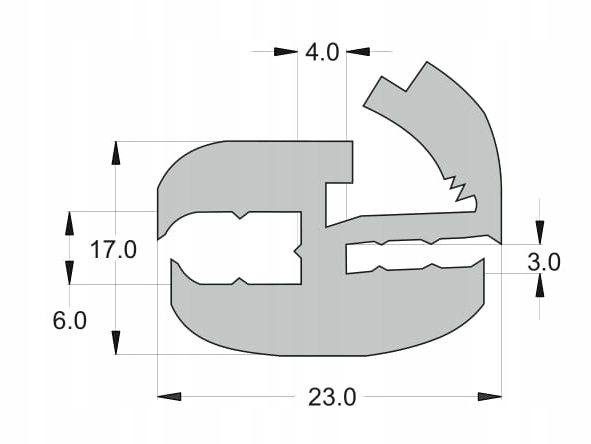 Uszczelka do szyb samo-klinująca się Ursus, MTZ Numer katalogowy części 10110