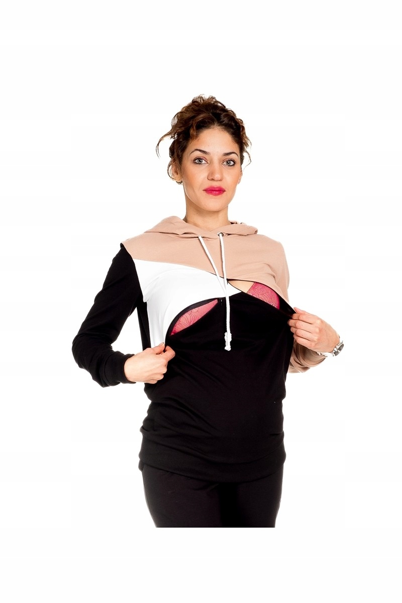 BLUZA CIĄŻOWA I DO KARMIENIA TRZYKOLOROWA rozm. XS Marka MoroMu