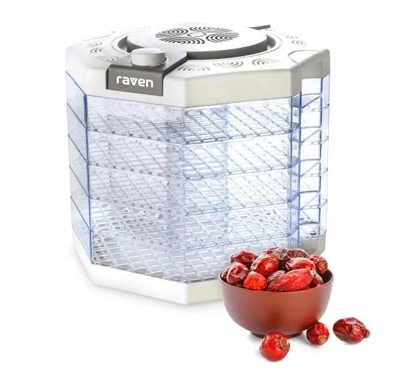 Suszarka spożywcza do owoców grzybów Raven ESS001X 240W 5 sit Biała
