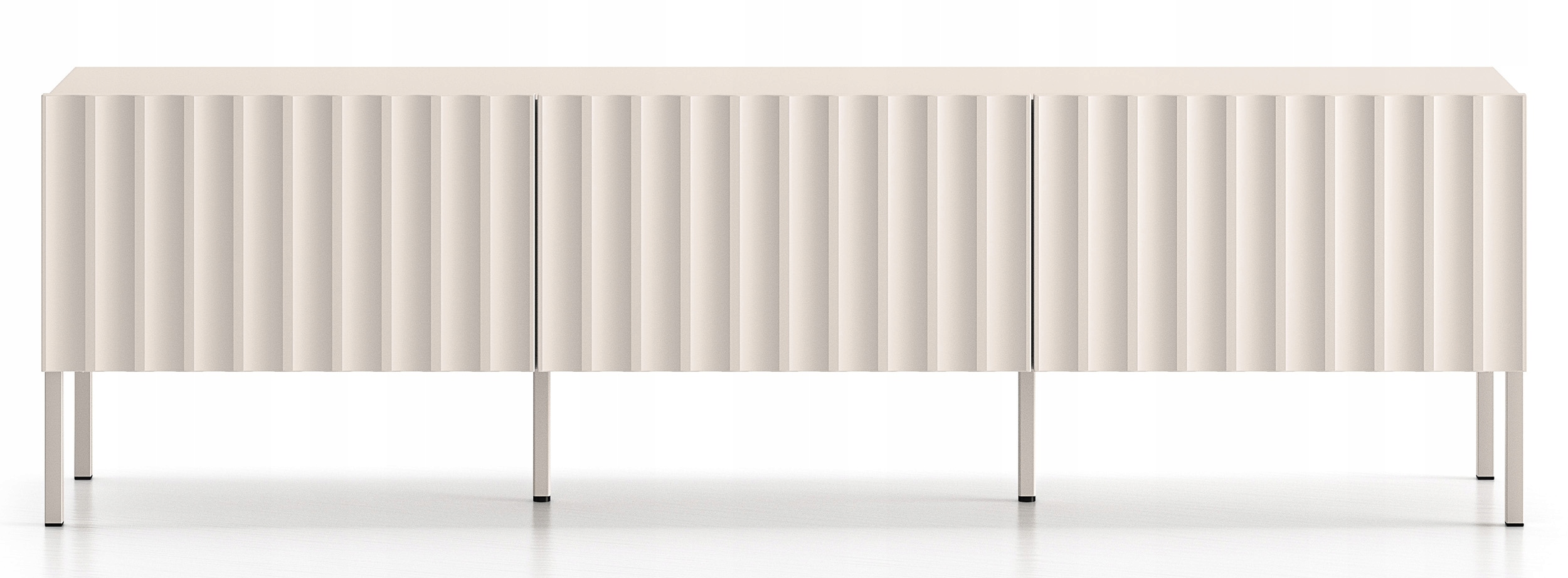 Rtv skříňka Derriva s rýhovanými čely 170 cm světle béžová