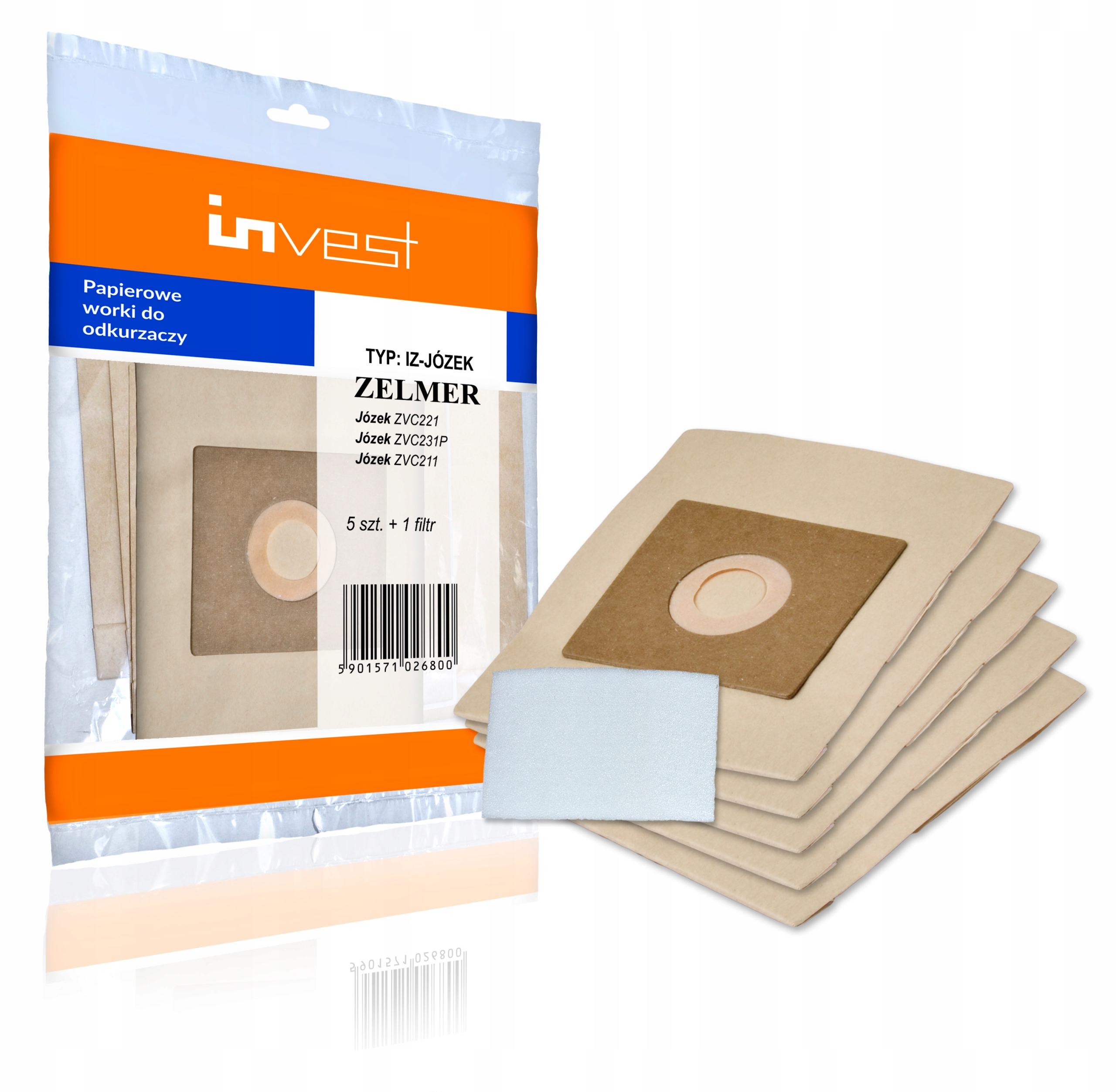 5 X WORKI DO ODKURZACZA ZELMER JÓZEK ZVC211 +FILTR