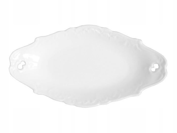 0001 TALERZ PŁYTKI 25 Białe ROCOCO ĆMIELÓW PORCELA Kolor biały