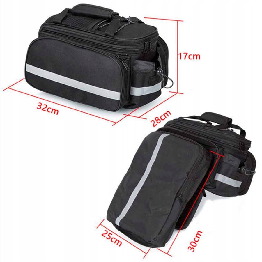 TORBA NA BAGAŻNIK ROWEROWY 25L - TORBA SAKWA ROWEROWA NA BAGAŻNIK ROWER Waga 400 g