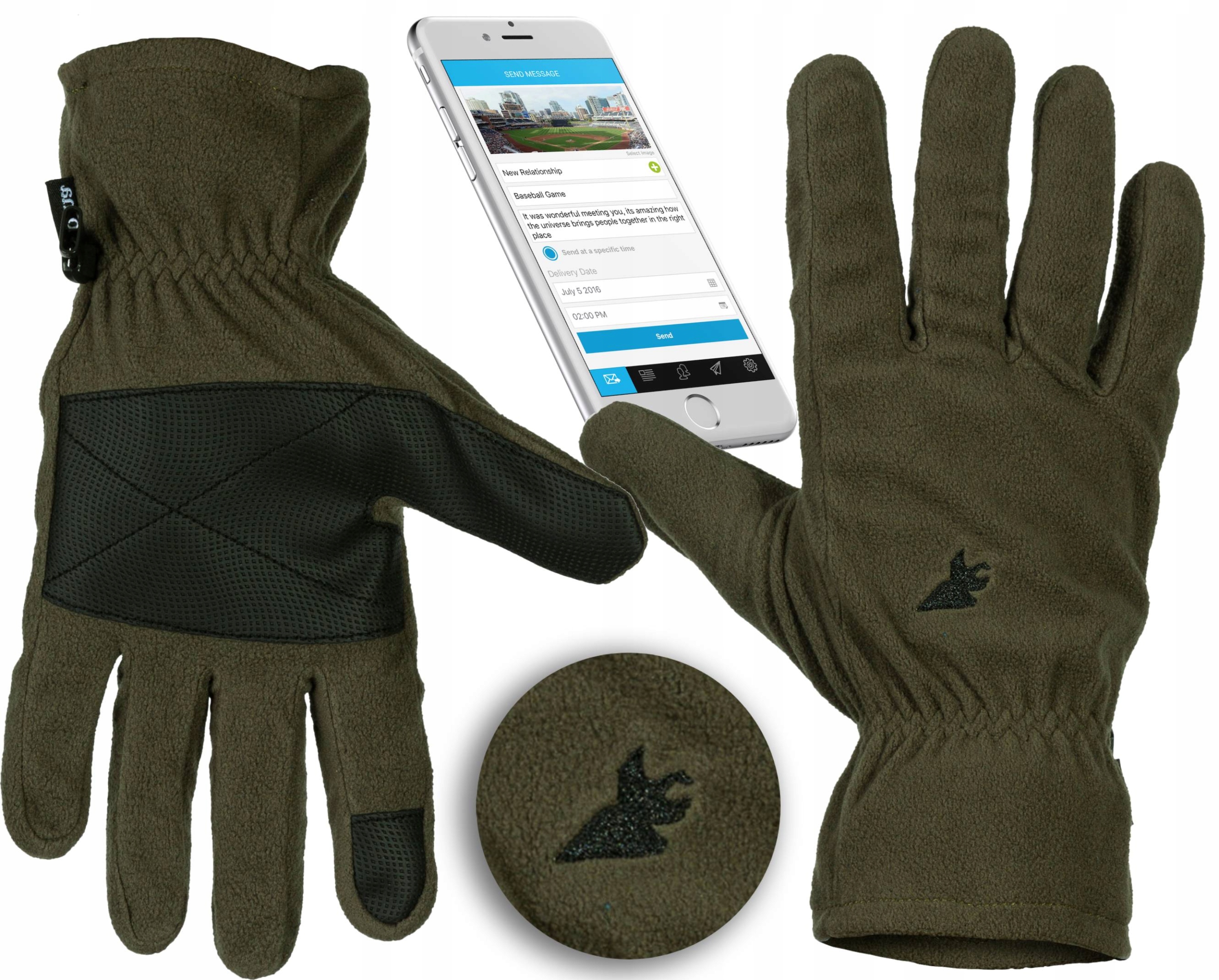 Rękawiczki Damskie Męskie Zimowe Ciepłe Joma Dotykowe Sportowe Touch Screen