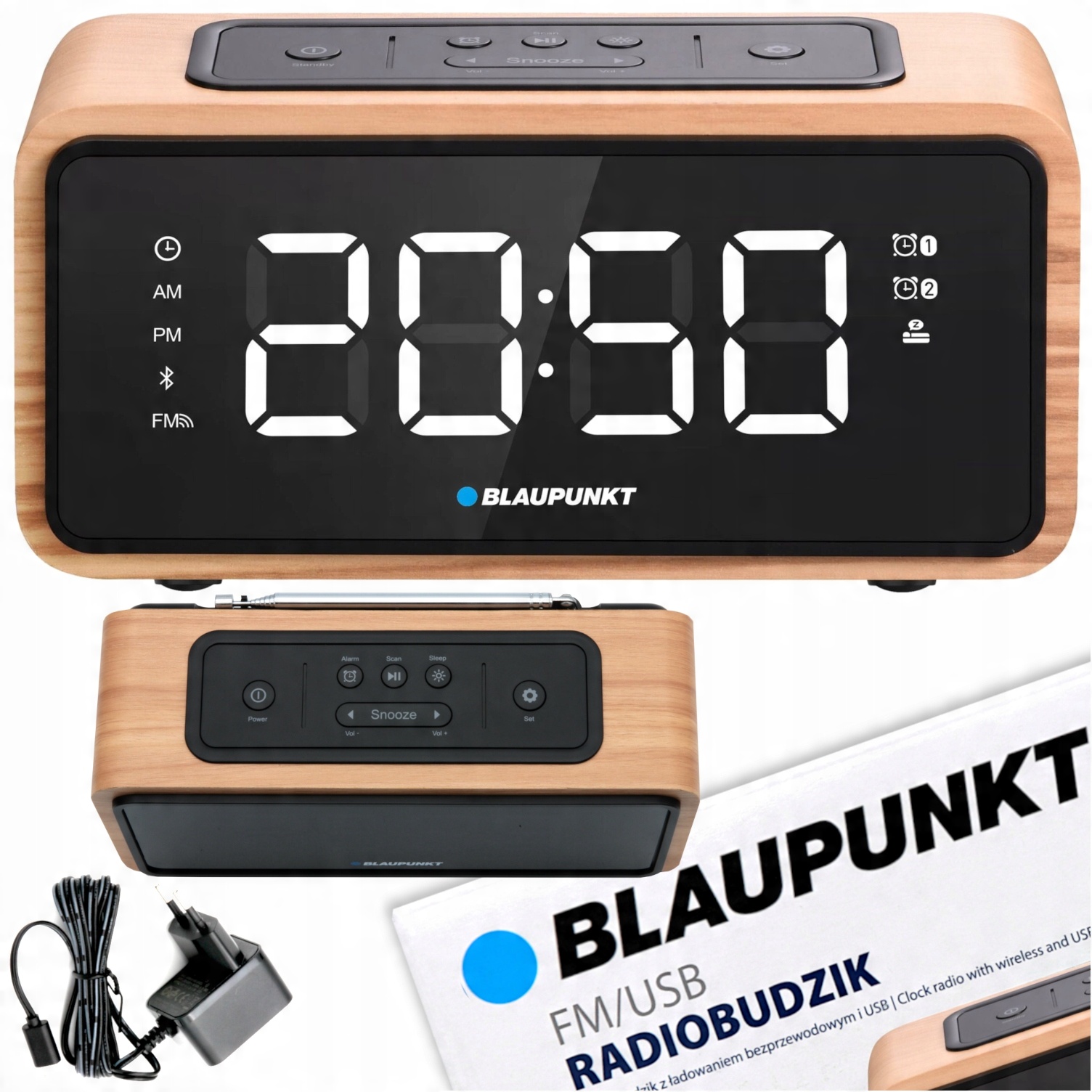 

Radiobudzik Blaupunkt CR65BT Drewniana Obudowa