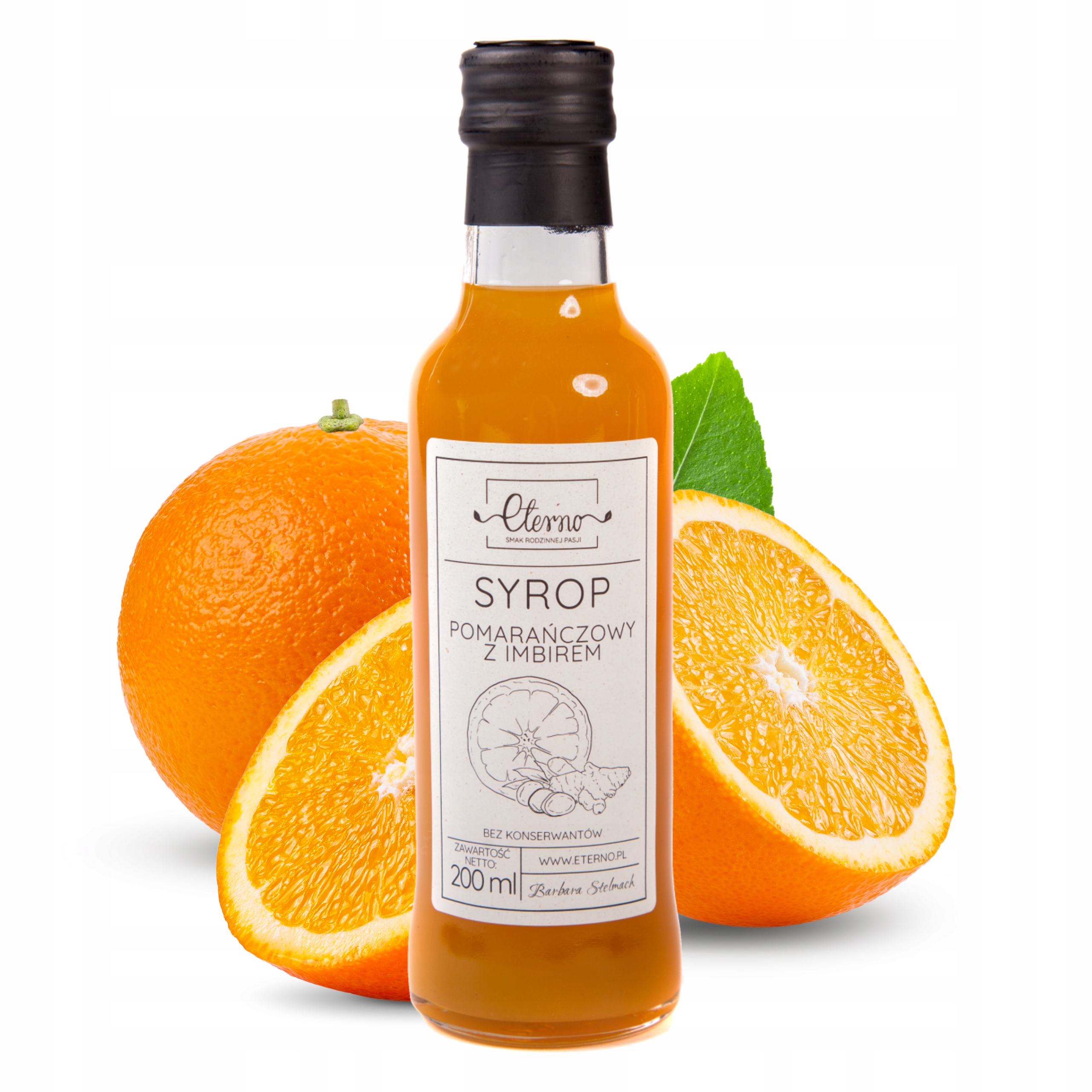 SYROP POMARAŃCZOWY Z IMBIREM 200ML ETERNO IDEALNY DO HERBATY