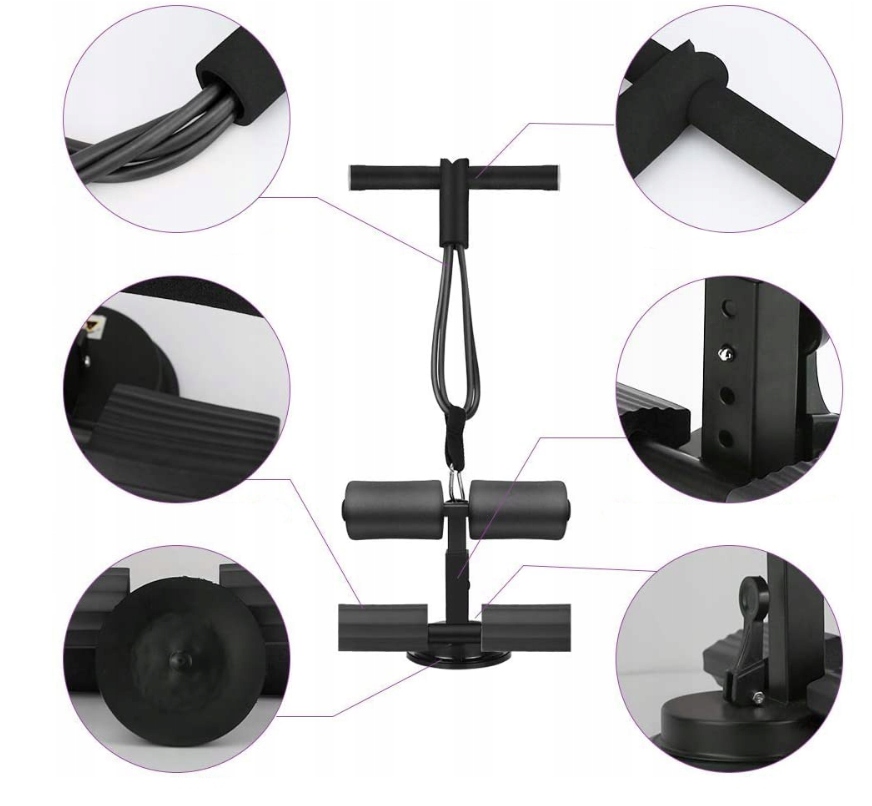 UCHWYT DO ĆWICZEŃ BRZUSZKÓW PRZYSSAWKA GUMA LINKA OBRĘCZ DO PILATES ZESTAW Marka inna