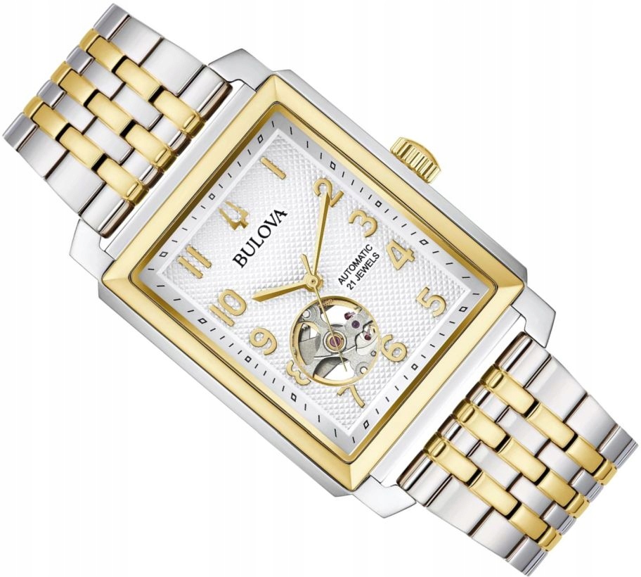 Originální Pánské Hodinky Bulova 98A308 Sutton Obdélníkový Vintage Styl Box