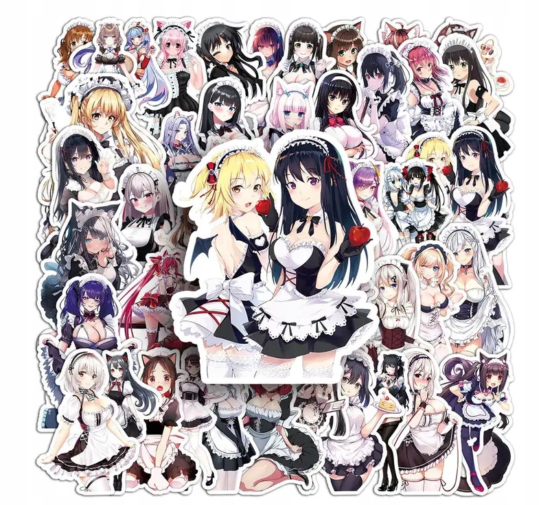NAKLEJKI ANIME GIRL MANGA HENTAI WLEPY STICKER MIX WODOODPORNE 50 szt