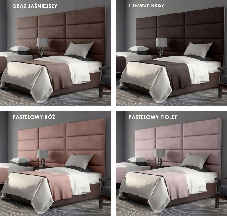 60X40 PANELE ŚCIENNE TAPICEROWANE WEZGŁOWIE WELUR Wysokość mebla 60 cm