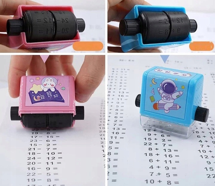 DRUKARKA/PIECZĄTKA MATEMATYCZNA LICZENIE 4 SZTUKI Wiek dziecka 12 m +