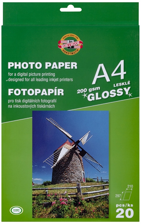 Sada Fotografického Papíru Fotopapír A4 200g lesklý, 20 listů, Koh-I-Noor