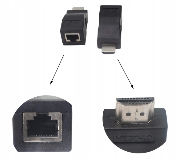 GINTOOYUN EXTENDER KONWERTER HDMI NA LAN PO SKRĘTCE RJ45 30M 4K EAN (GTIN) 0755363334520