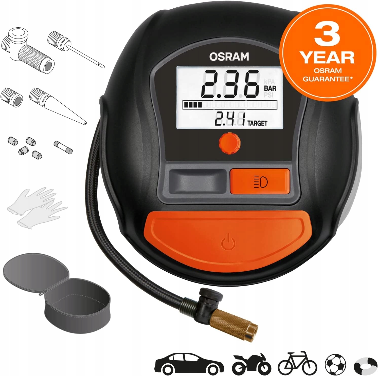 TYREinflate RAPID, cyfrowy kompresor powietrza 12 Marka bez marki