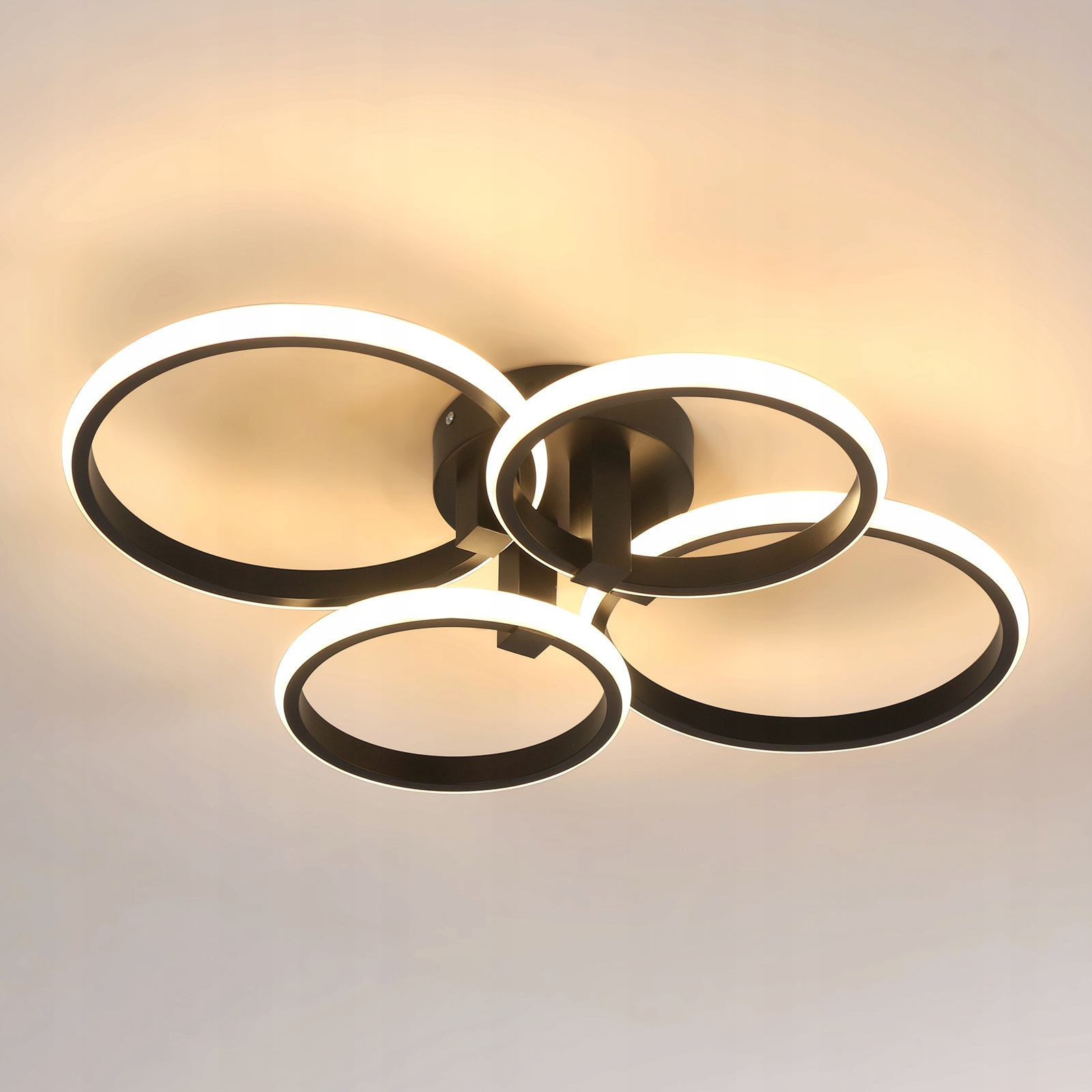 Led Stropná Lampa Závesná Čierna Moderný Luster Do Obývačky 3000K 48W