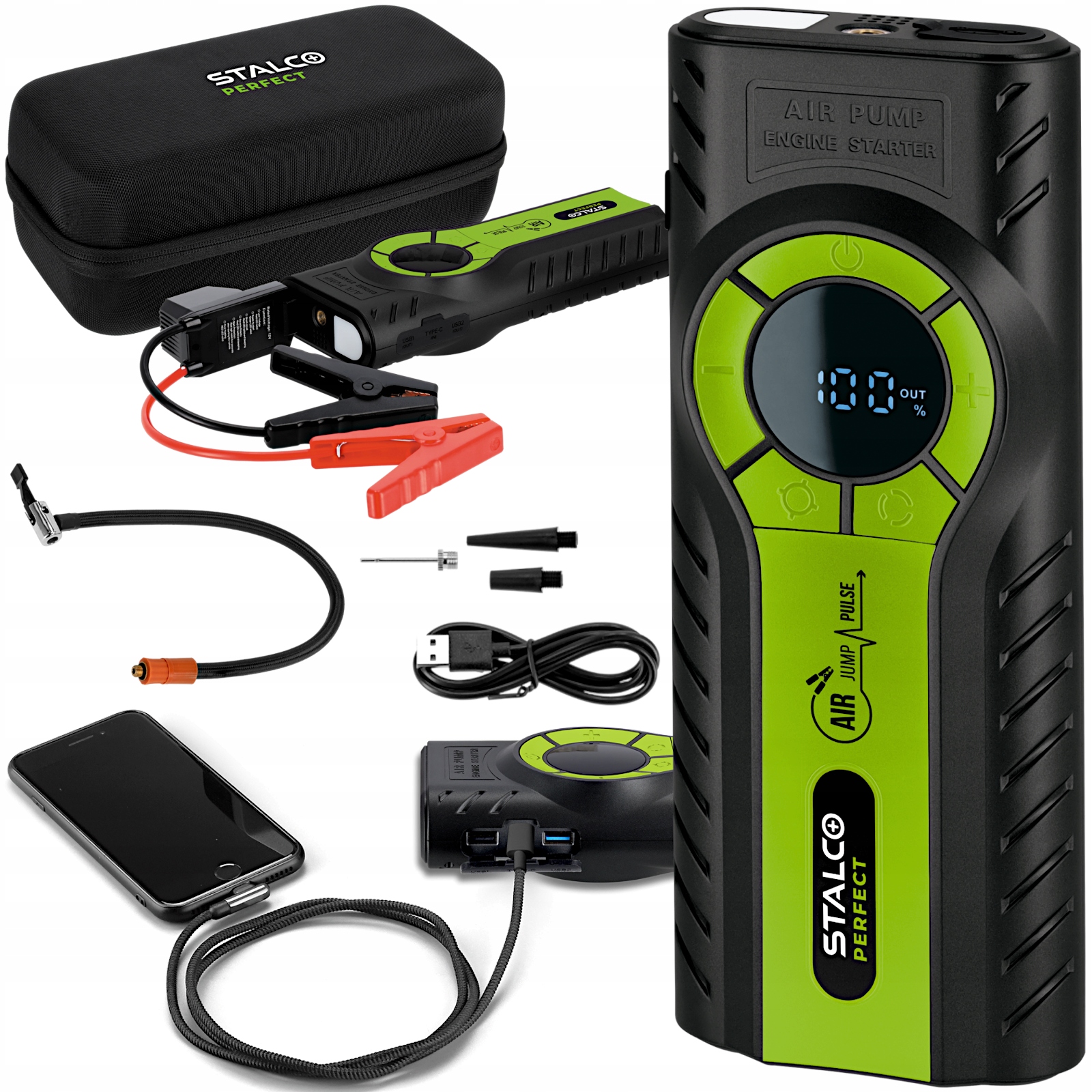 Automobilový Štartér S Kompresorom Jumppulse Powerbank 12000 mAh Stalco