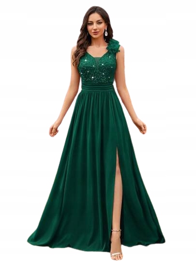 Shein Šaty S Flitrovou Horní Částí A Rozparkem L 1KH