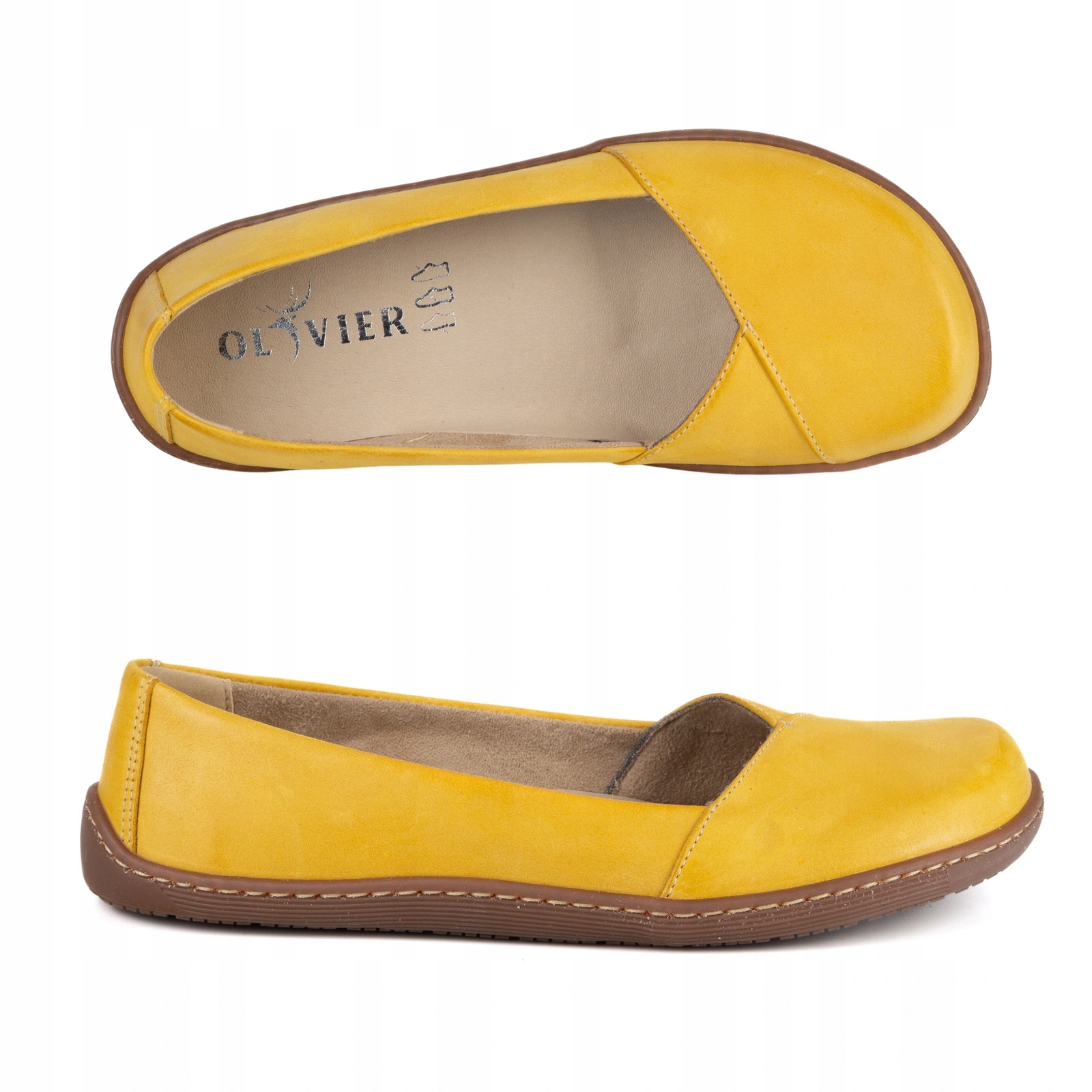 Dámské elegantní barefoot baleríny Maelle žluté 37