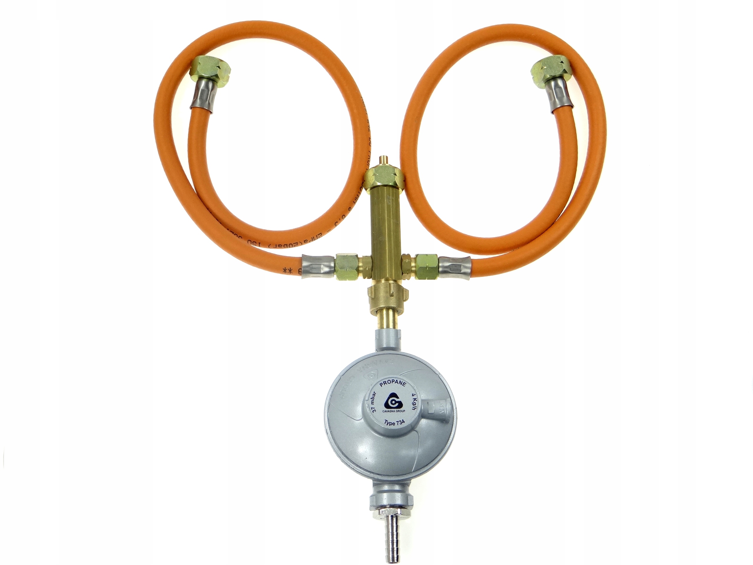 Reduktor 37 mbar-4 kg/h+Spojka pre 3 plynové fľaše Lpg Propan