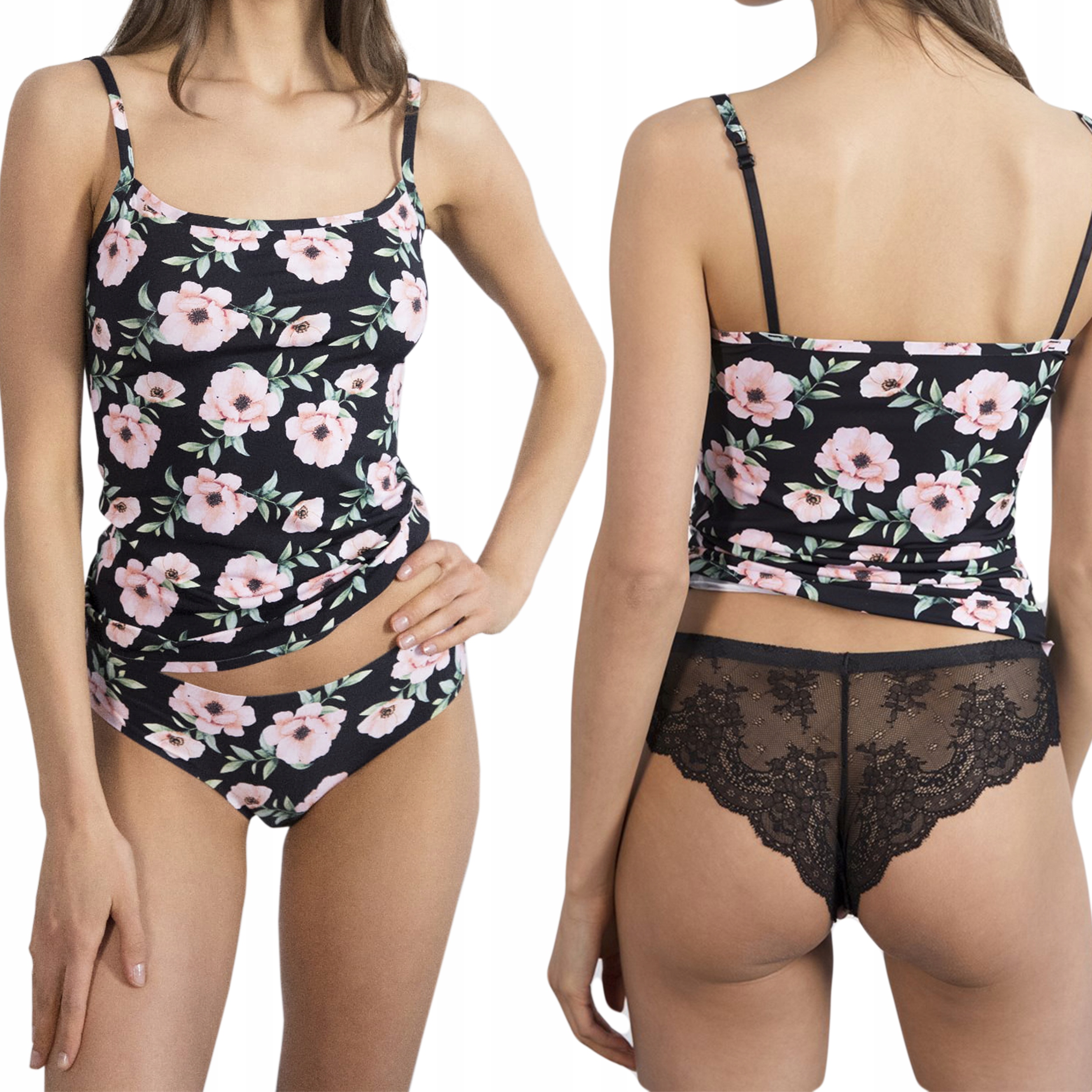 

Kwieciste figi Julimex Hibiscus Tanga koronka, S