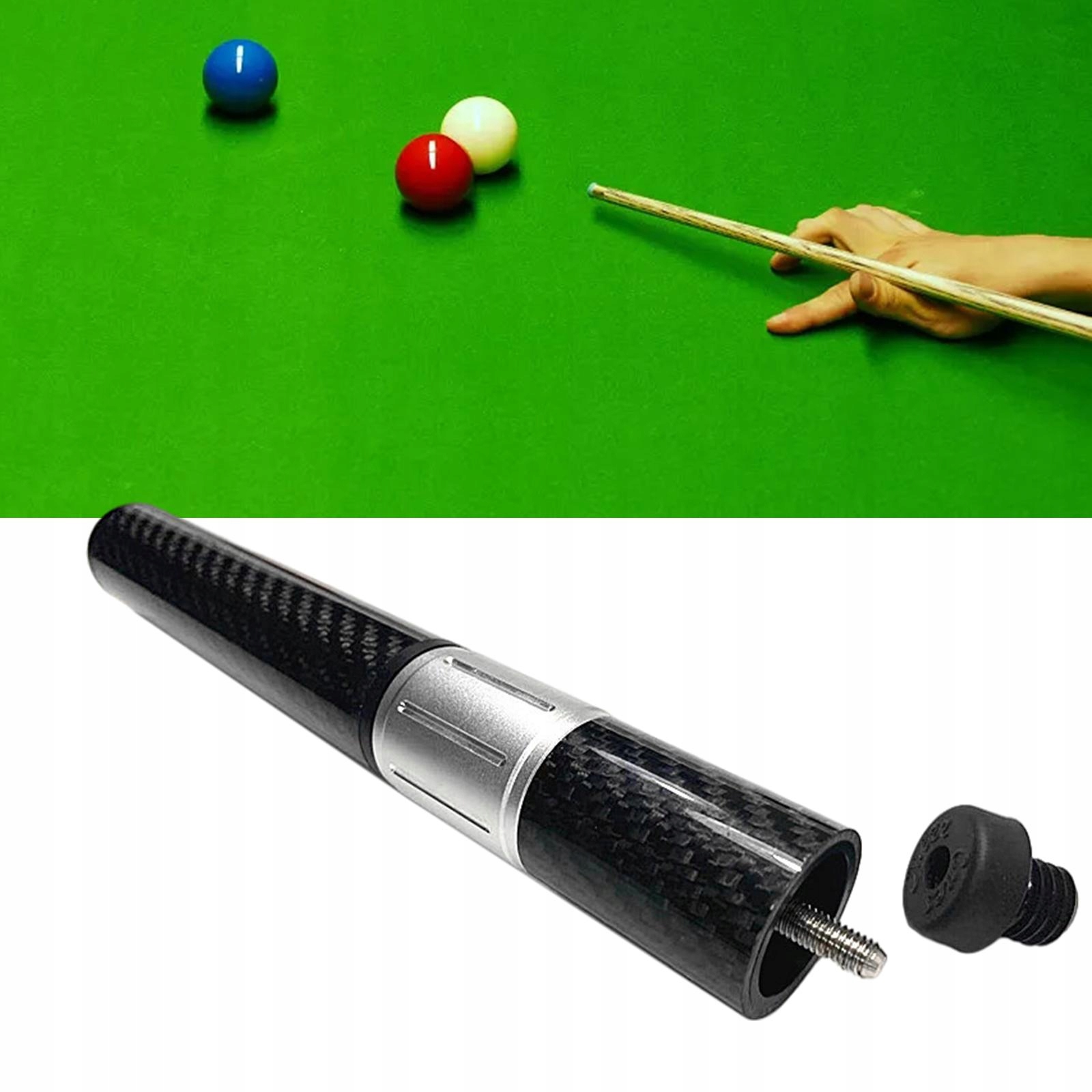 Pool Cue Butt End Extender Carbon Fiber Telescopic Lengthen Tools Handle A Model przedłużenie kija basenowego z włókna węglowego
