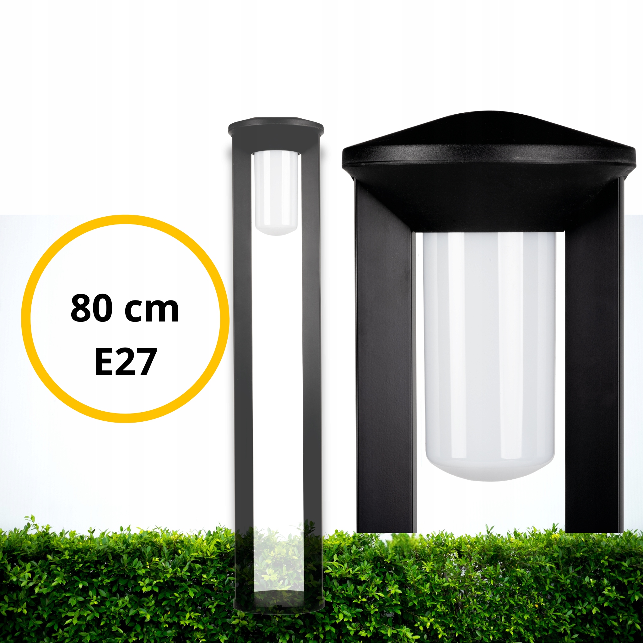 Oprawa lampa ogrodowa słupek stojący LL Doba 80 E27 IP44 czarna zewnętrzna