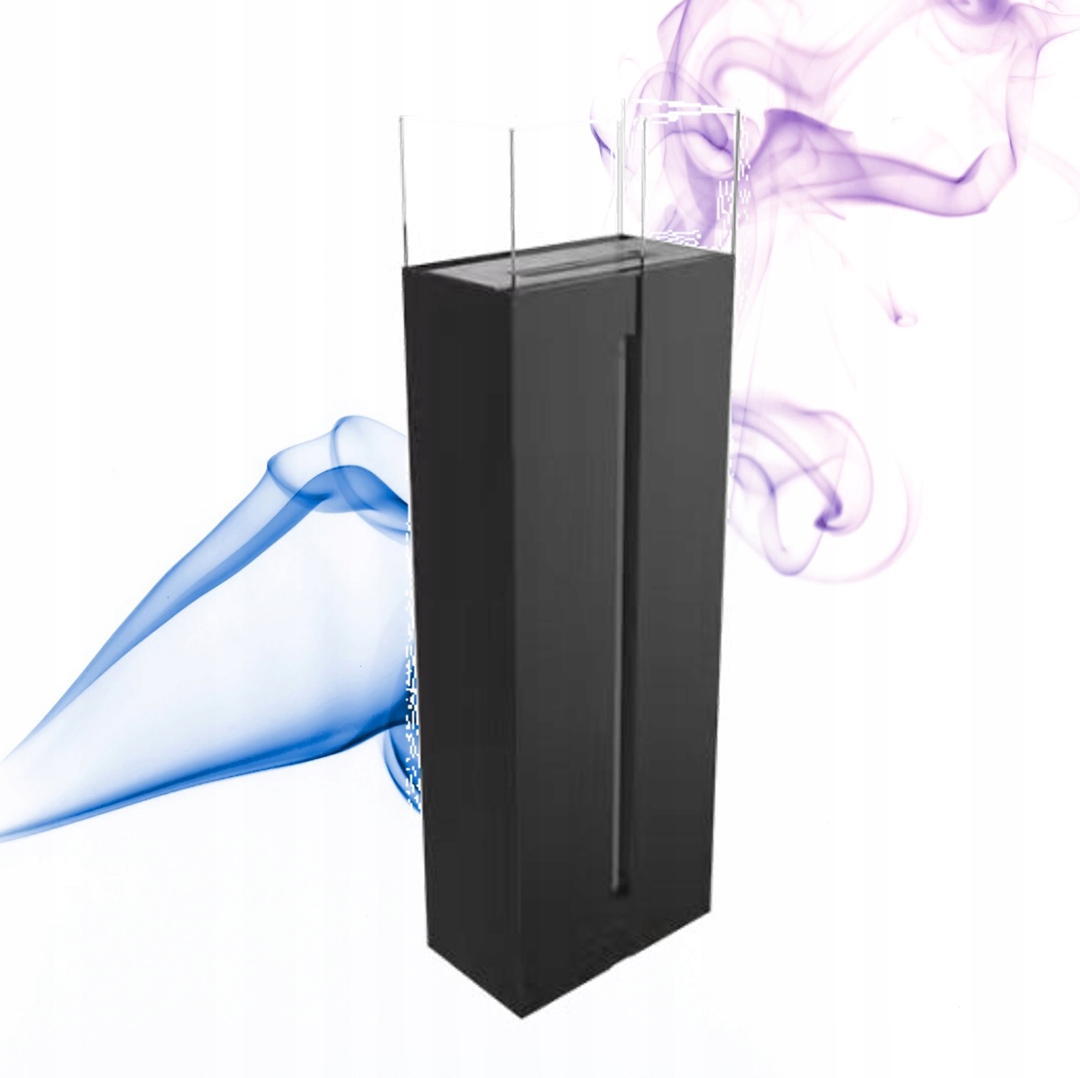 Volně stojící biokrb Romeo vysoký, svislý, černý na terasu