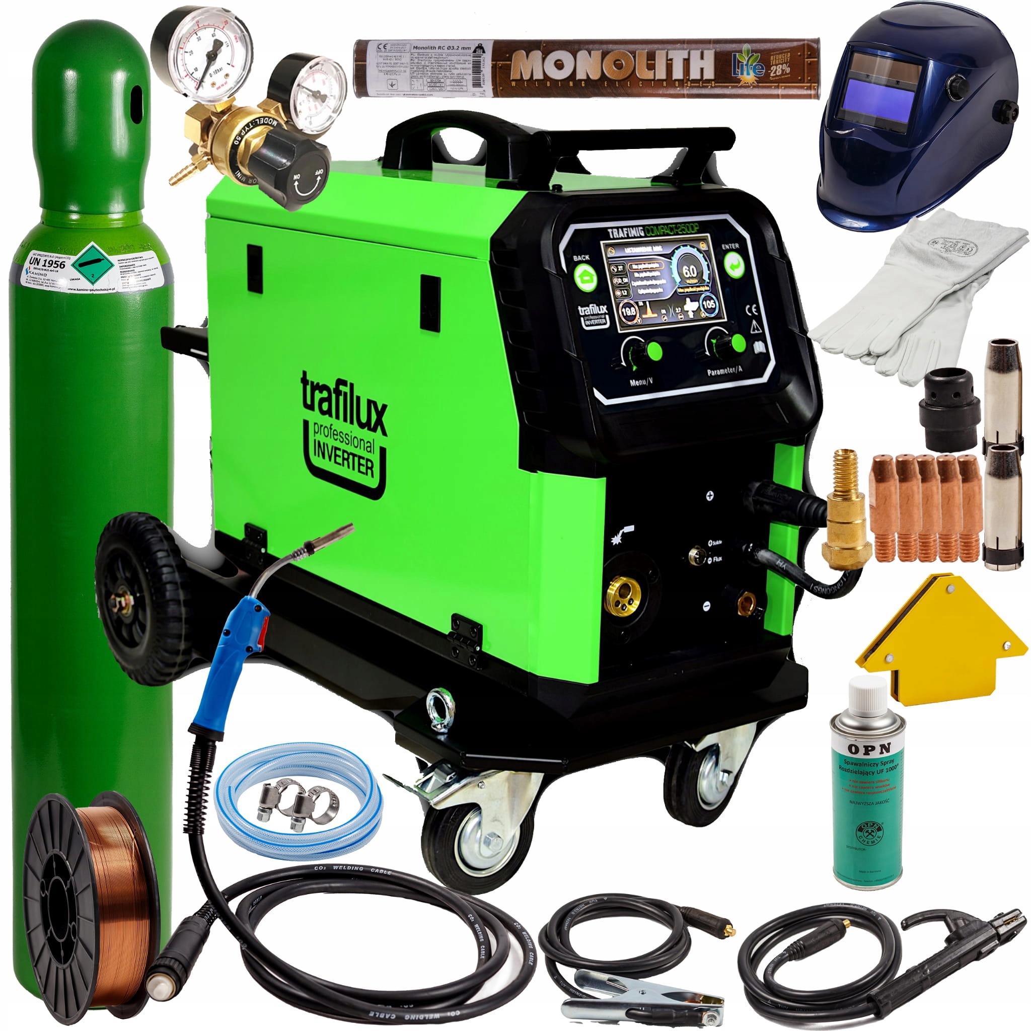 spawarka migomat Trafilux Trafimig 250 Dual Puls Compact Zestaw 1