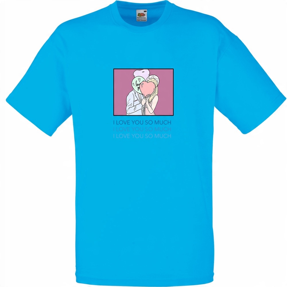 

Koszulka love you miłość kocham cię XL lazurowa