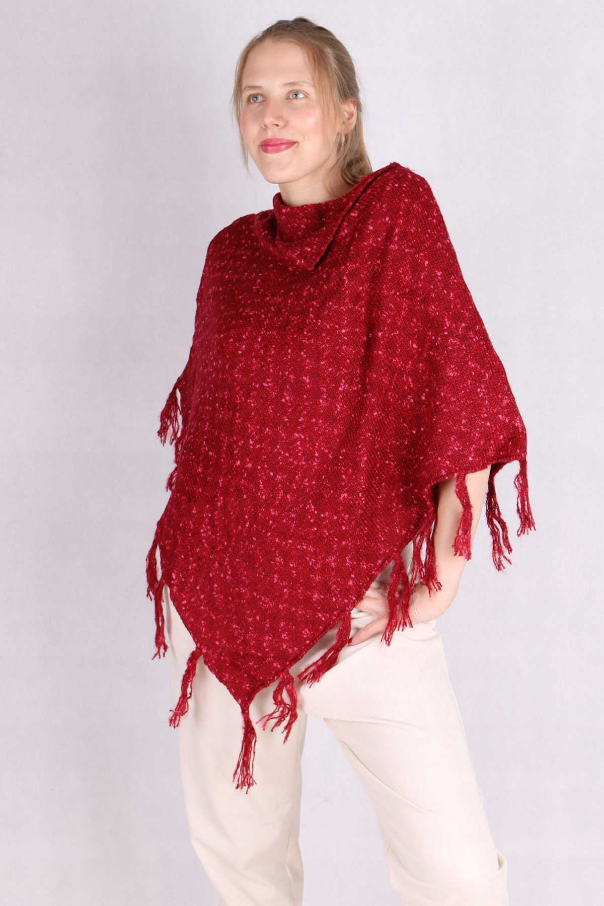 

Cieplutki Sweter Otulacz Ponczo Szal -2007-Czer