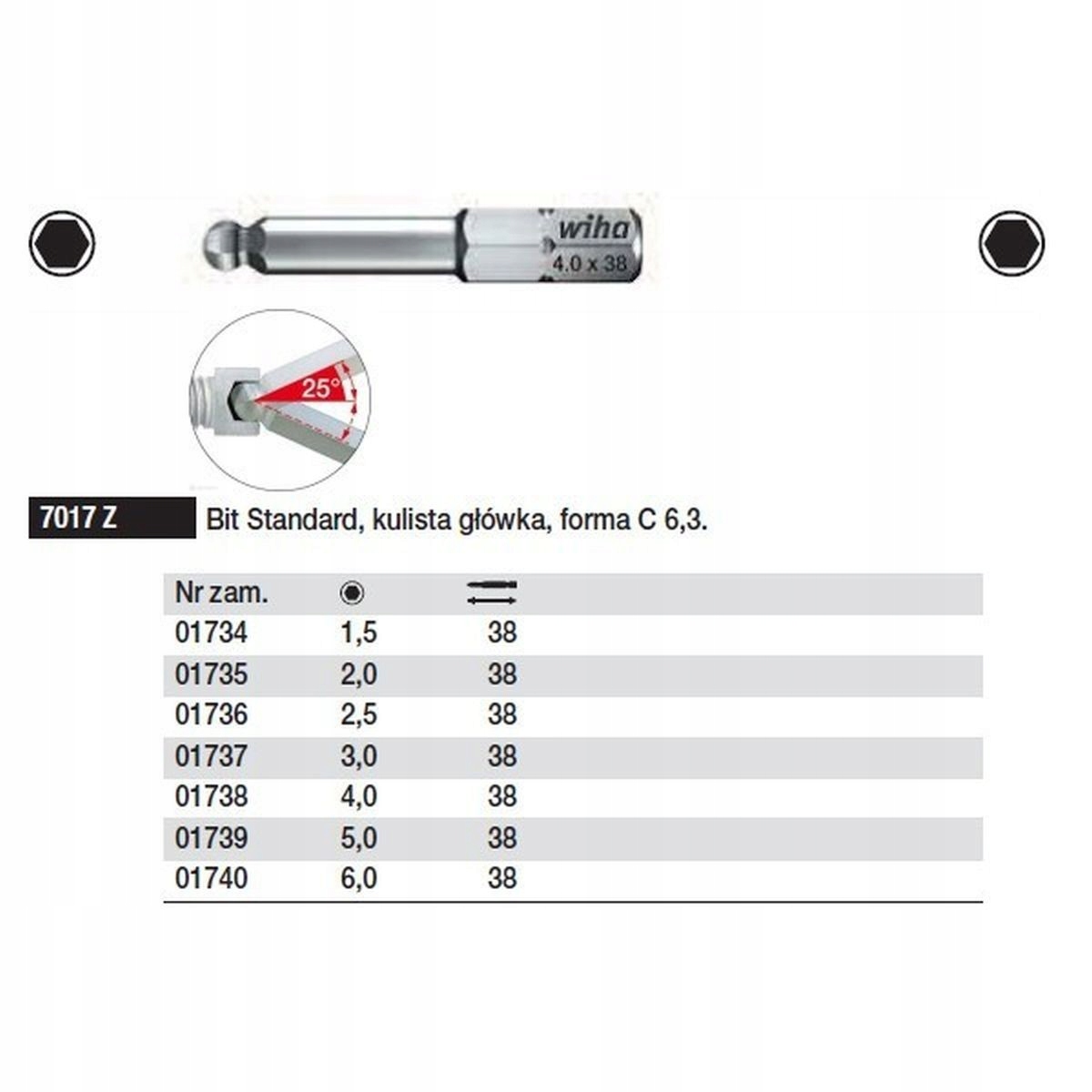 BIT TORX PLUS FORMA E 6,3 7046Z 10IPX50MM WIHA Marka Wiha