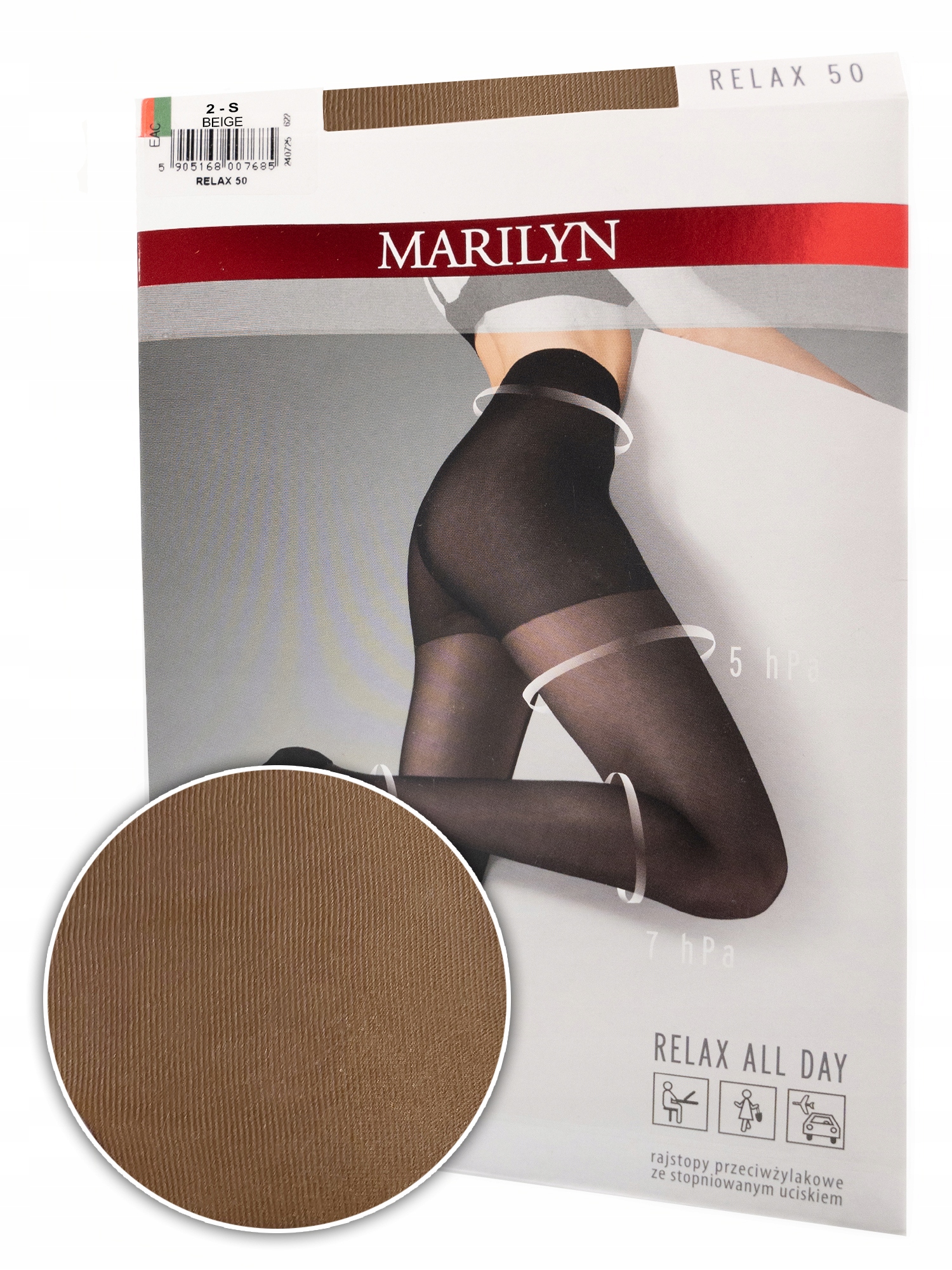 MARYLIN RELAX 50 DEN rozm. 2-S kolory Marka Marilyn