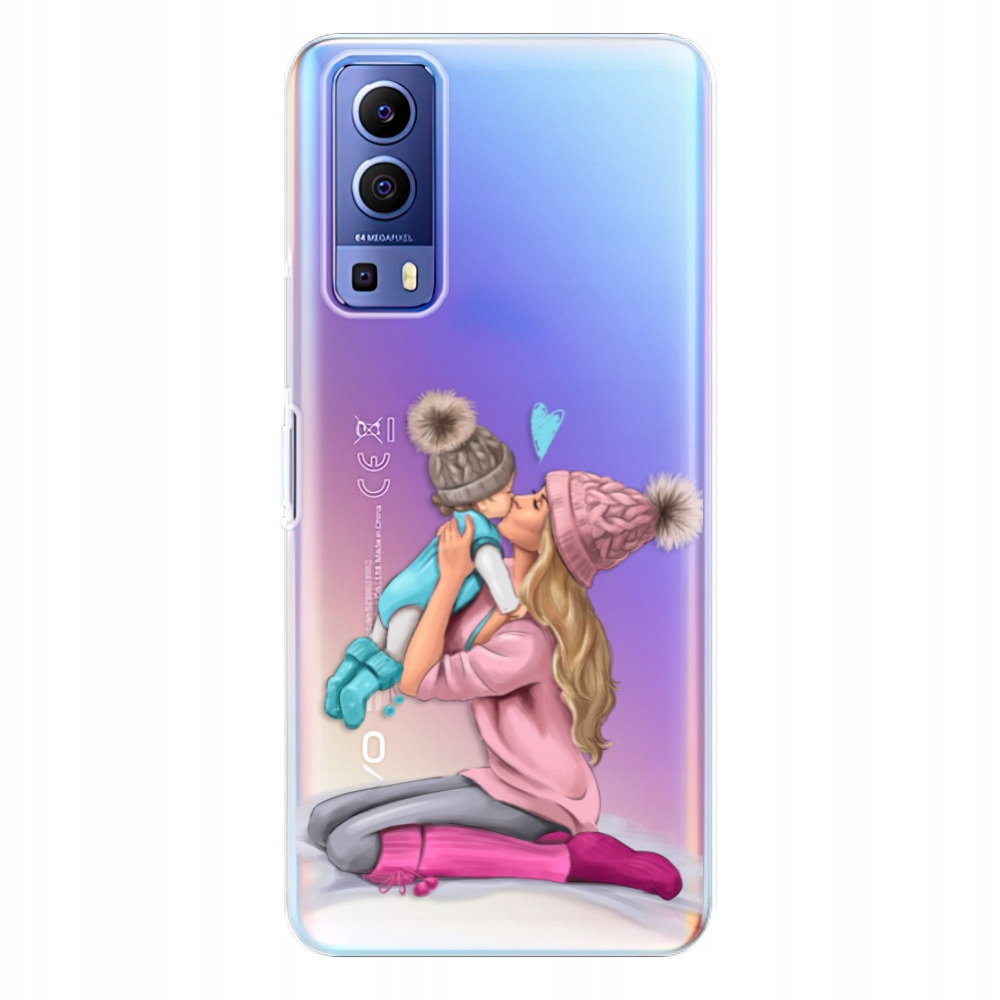 Silikonowe etui iSaprio Kissing Mom Blond and Boy do Vivo Y72 5G