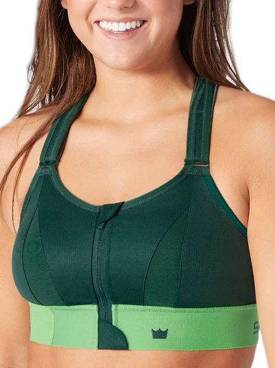 Biustonosz Sportowy Shefit Zielony Regulowany Ćwiczenia Siłownia Gym R.5XL