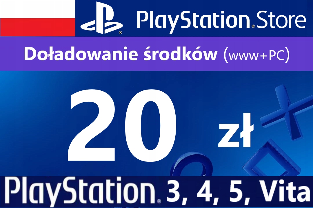 PlayStation Store cyfrowa 20 PLN 7527067260 Sklepy, Opinie, Ceny