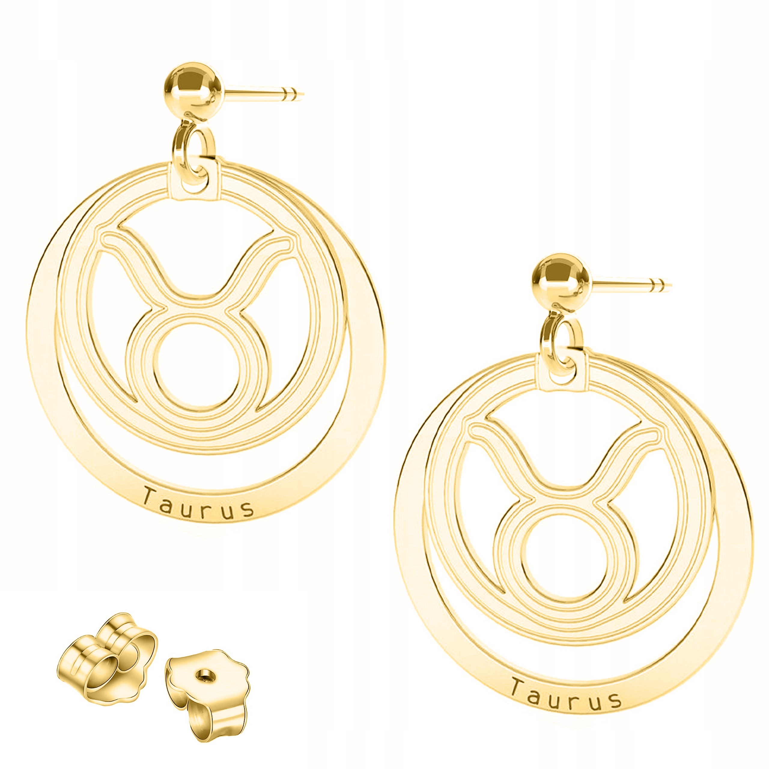 Zlaté Náušnice Zodiac Býk Taurus Zodiac pro Býka Stříbro 925