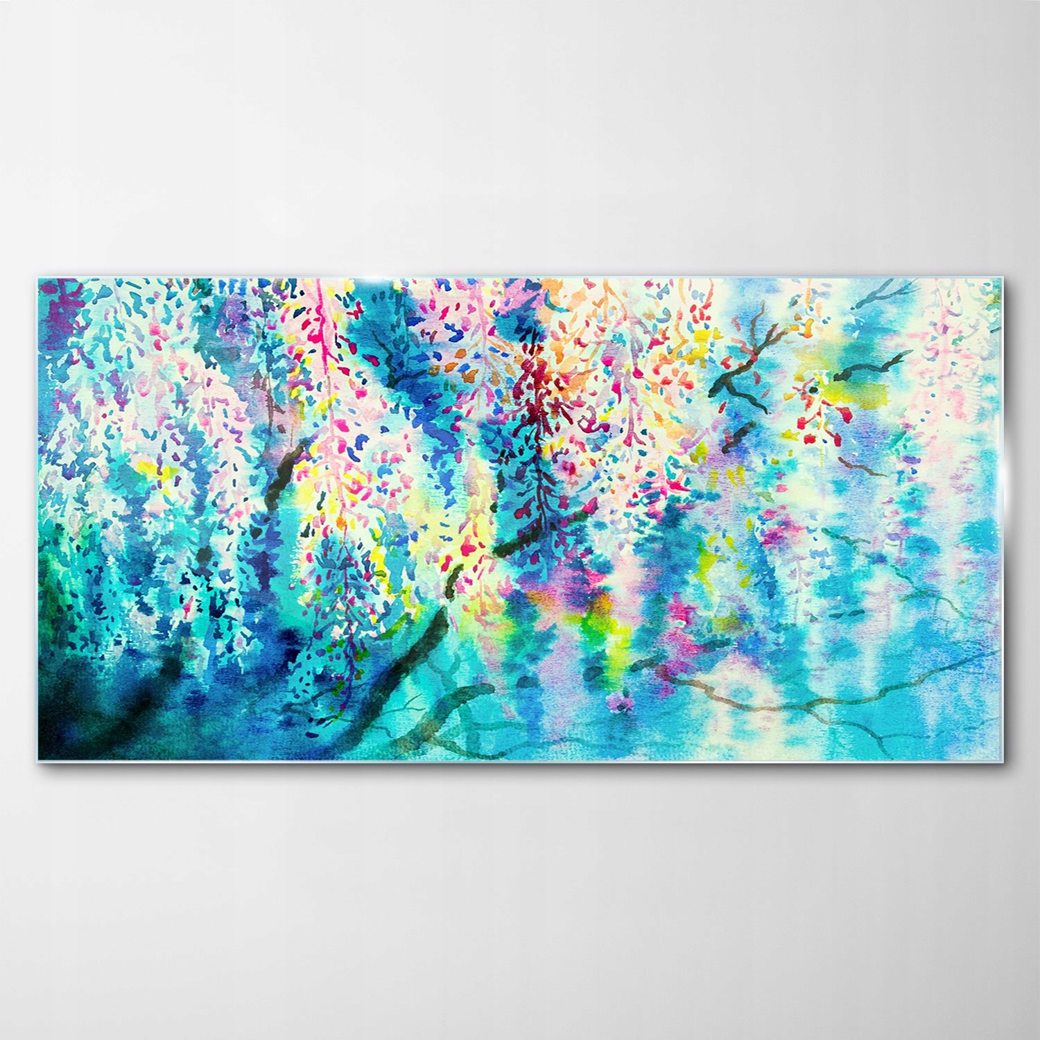 

Hartowany Obraz Szklany Abstrakcja Akwarele 140x70