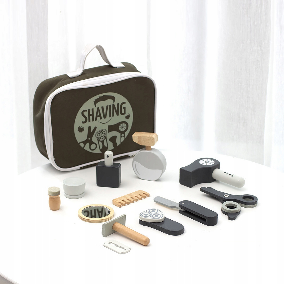 

Drewniany Zestaw Fryzjer Salon Fryzjerski Barber