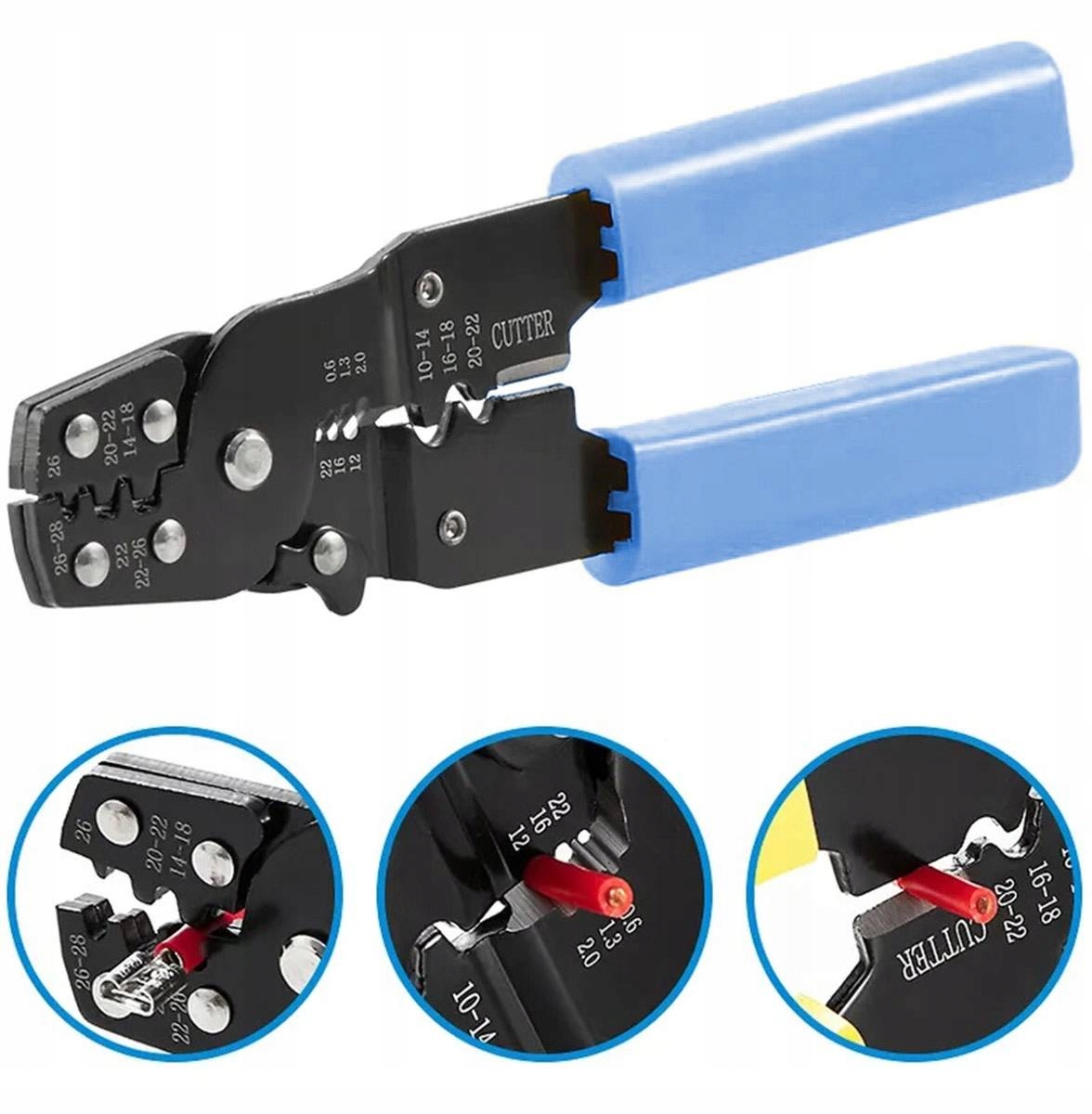 ZACISKARKA PRASKA DO KONEKTORÓW IZOLOWANYCH KABLI Maksymalny przekrój przewodu 5.26 mm²