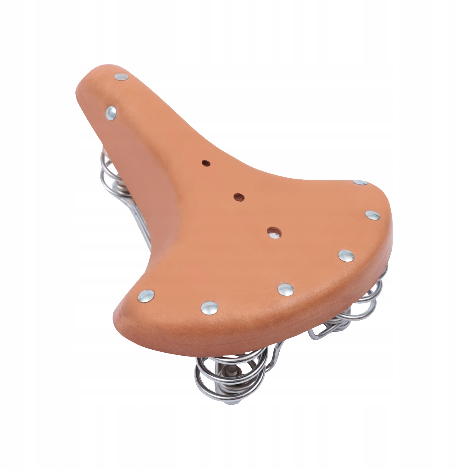 Siodło rowerowe ze skóry bydlęcej brązowe retro Długość 260 mm