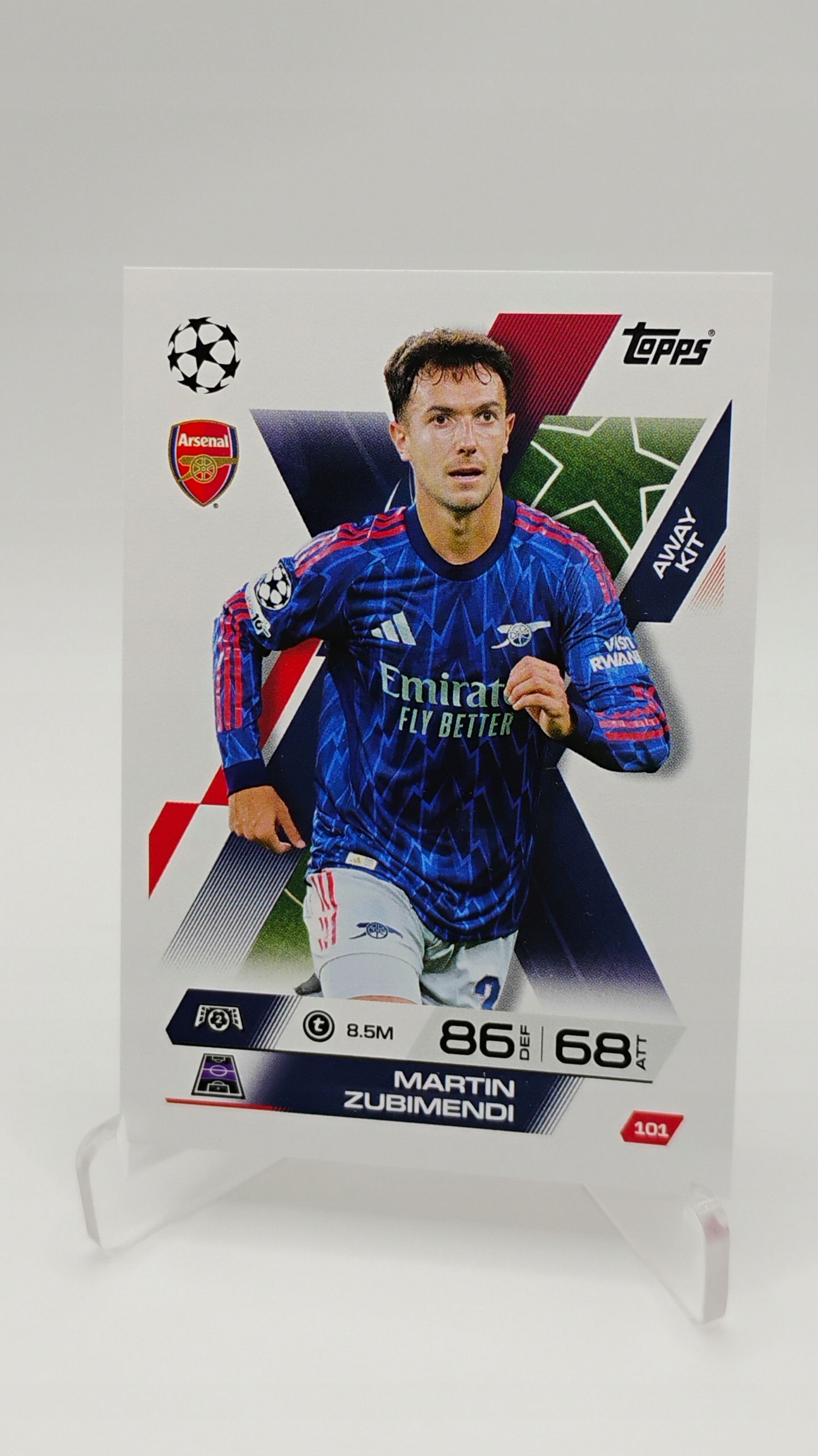 Topps Match Attax Extra 2025-2026 Away Kit 101 Martin Zubimendi Arsenal