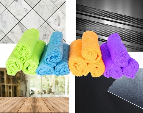 ŚCIERECZKI Z MIKROFIBRY zestaw 12 szt. Chłonne Materiał mikrofibra (mikrofaza)