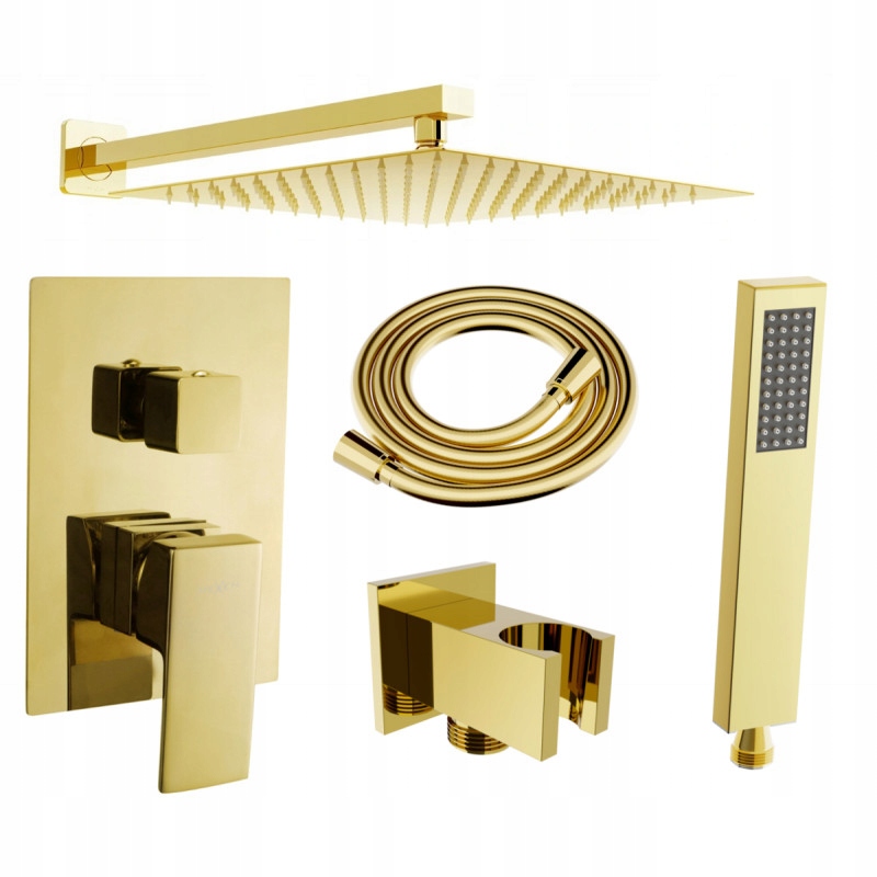 Mexen Uno DR02 sprchová súprava pre podomietkovú inštaláciu, zlatá
