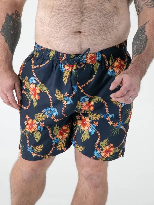 Havajské koupací šortky DAWSON-D555 Velké velikosti Velikost 3XL