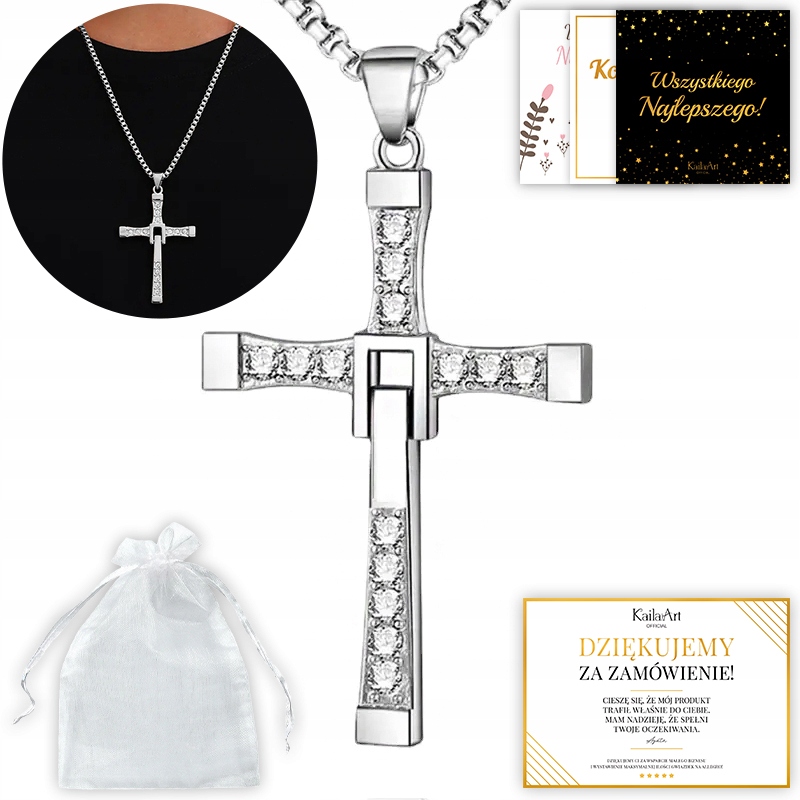 Náhrdelník Vin Diesel S Křížem Kříž Stříbrný Dominic Toretto Fast N7