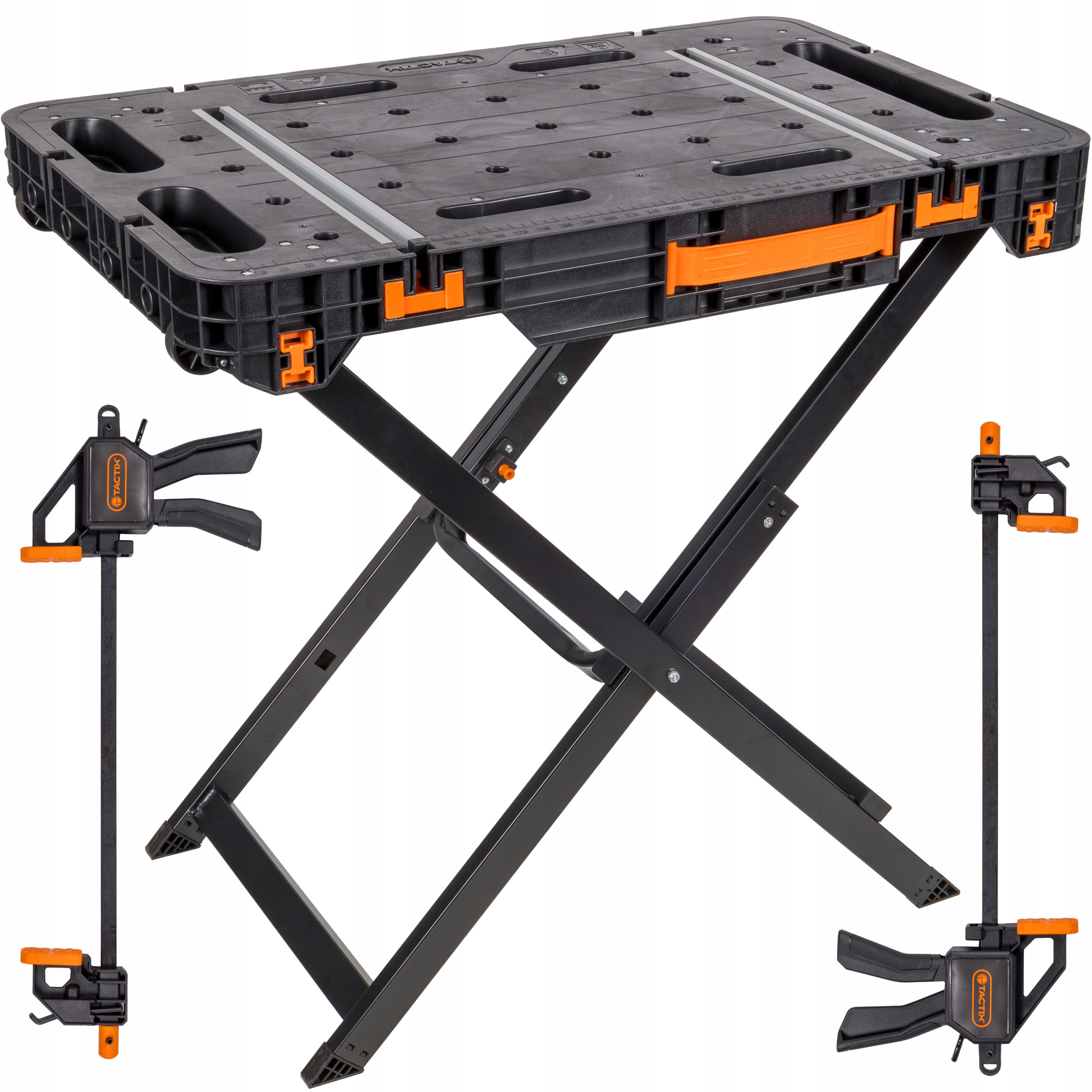 Pracovní stůl skládací Vyztužený Modulární 2 Svěrky Tactix