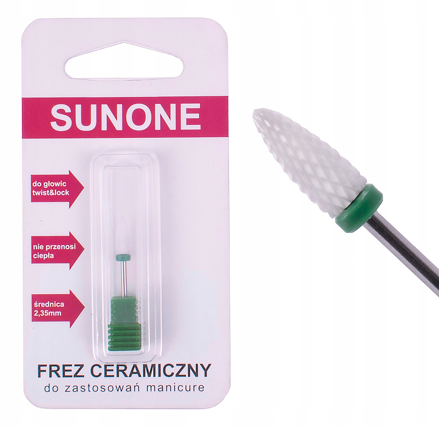 SUNONE Frez Ceramiczny Stożek Mocny Hybryda Żel