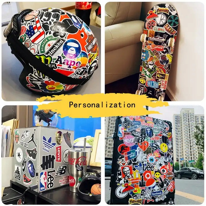 NAKLEJKI HOLOGRAFICZNE MIX PANK MOOD WODOODPORNE WLEPKI NA LAPTOP 50 szt Typ naklejka